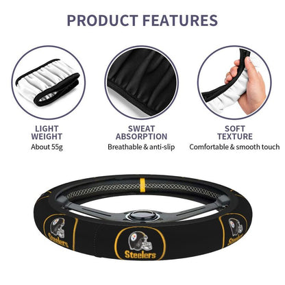 Pittsburgh Steelers 3 Printed breathable anti slip cover elastic steering wheel cover