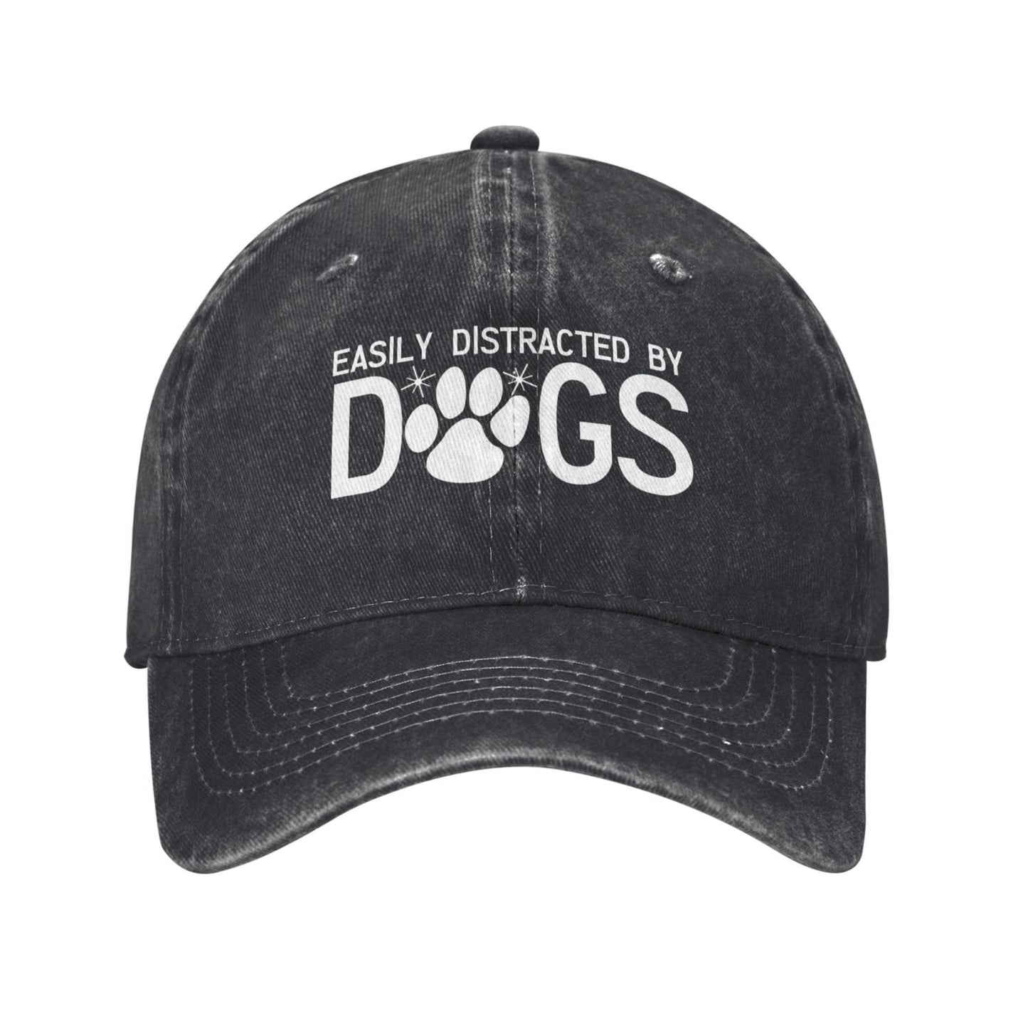 EASILY DISTRACTED BY DOGS Printed unisex baseball cap adjustable cap outdoor sun hats trucker hat