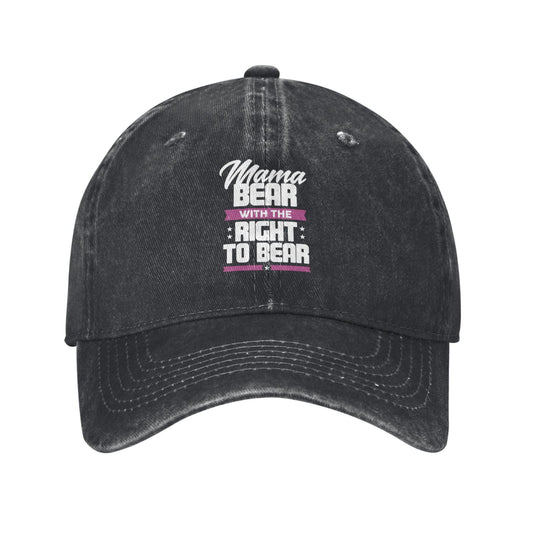Mama Bear With The Right To Bear Printed unisex baseball cap adjustable cap outdoor hats trucker gift hat