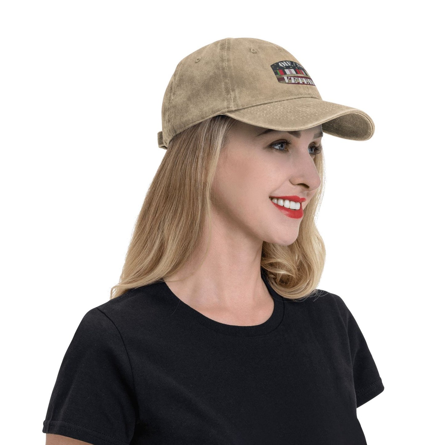 Oifoef Veteran Printed unisex baseball cap adjustable cap outdoor sunshade trucker hat