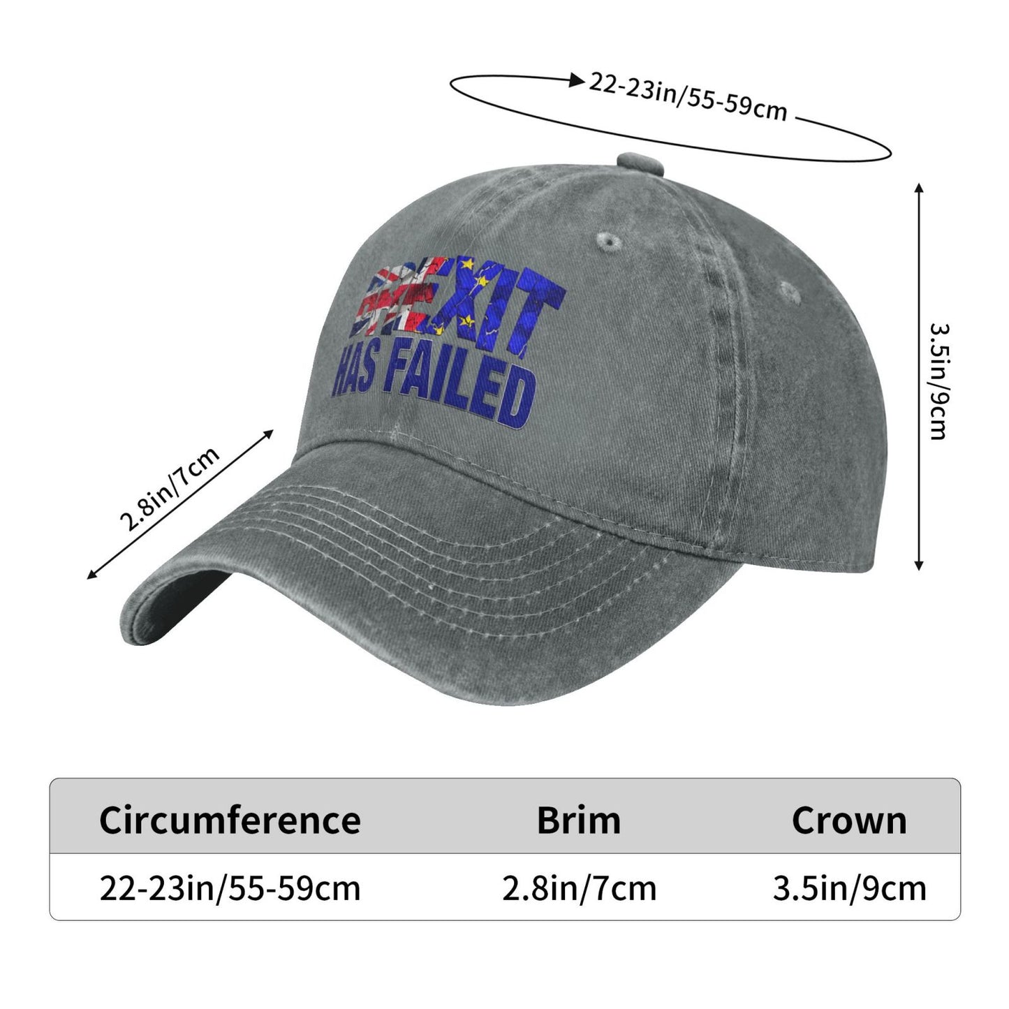 BREXIT HAS FAILED Printed unisex baseball cap adjustable cap outdoor sun hats trucker hat
