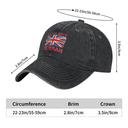 British Army VETERAN Flag Printed unisex baseball cap adjustable cap outdoor trucker hat veterans Gifts