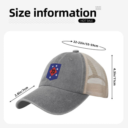 USMC-23rd Marine Regiment Printed unisex baseball cap adjustable grid baseball cap veteran gift