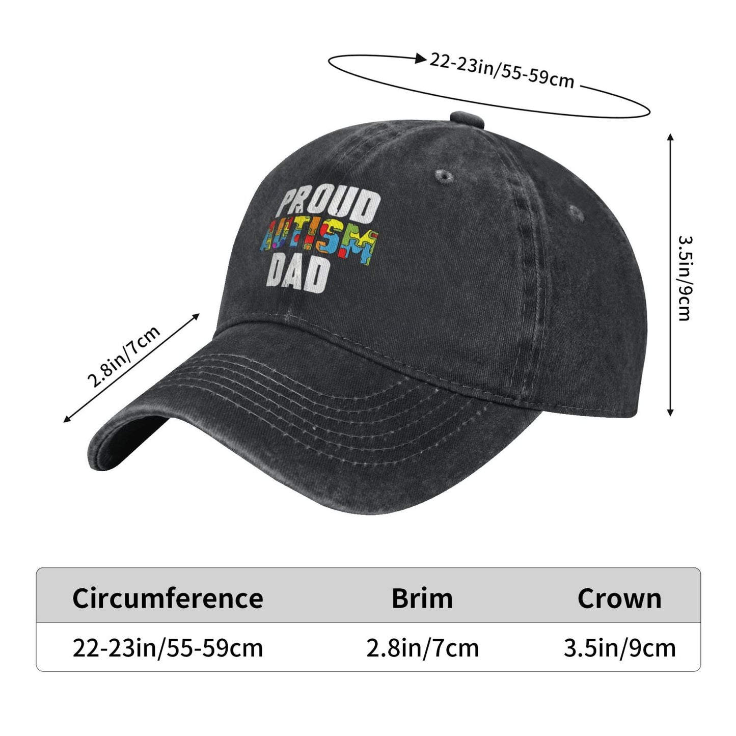 Proud Autism Dad Printed unisex baseball cap adjustable cap outdoor sun hats trucker hat