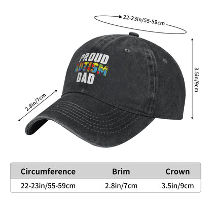 Proud Autism Dad Printed unisex baseball cap adjustable cap outdoor sun hats trucker hat