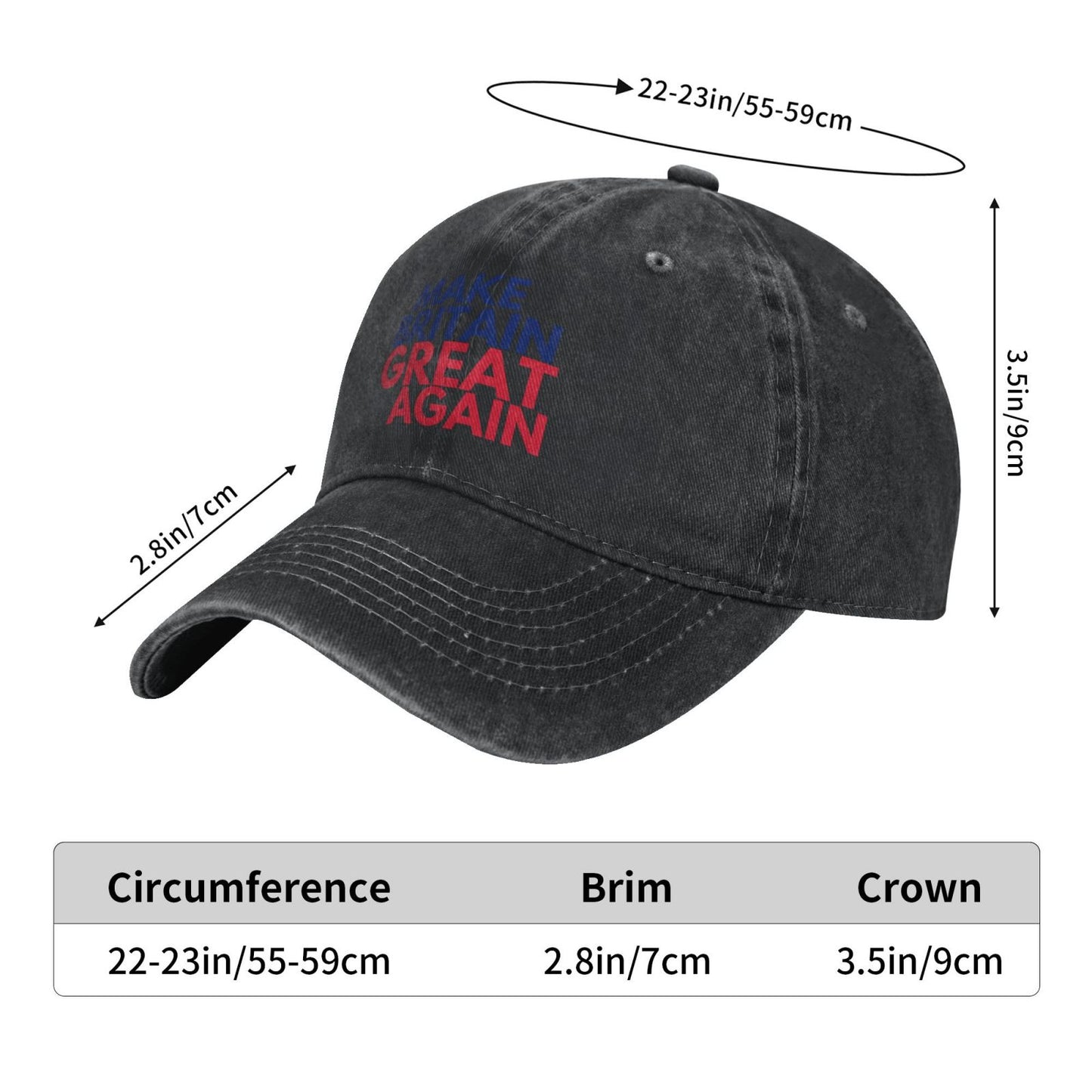 Sticker MAKE BRITAIN GREAT AGAIN Printed unisex baseball cap adjustable cap outdoor trucker hat veterans Gifts