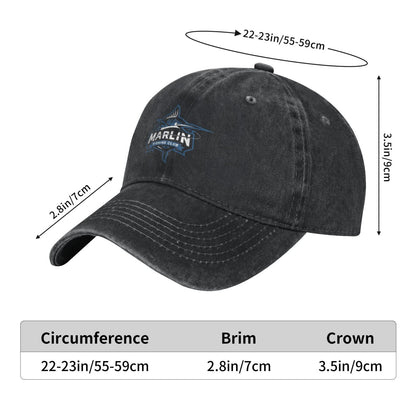 Marlin Fish Saltwater Fishing Printed unisex baseball cap outdoor hats adjustable cap trucker gift hat