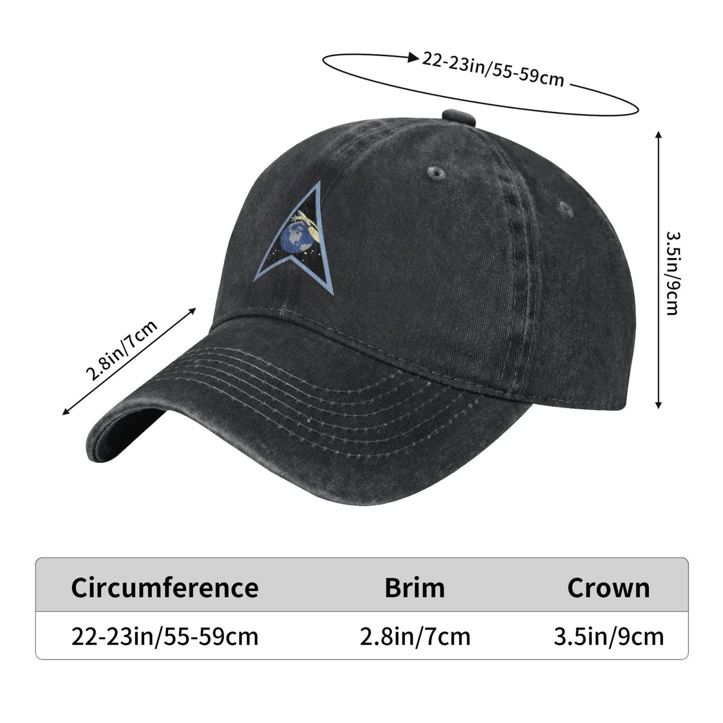 Space Delta 12 Emblem Printing unisex baseball cap adjustable cap veteran gift
