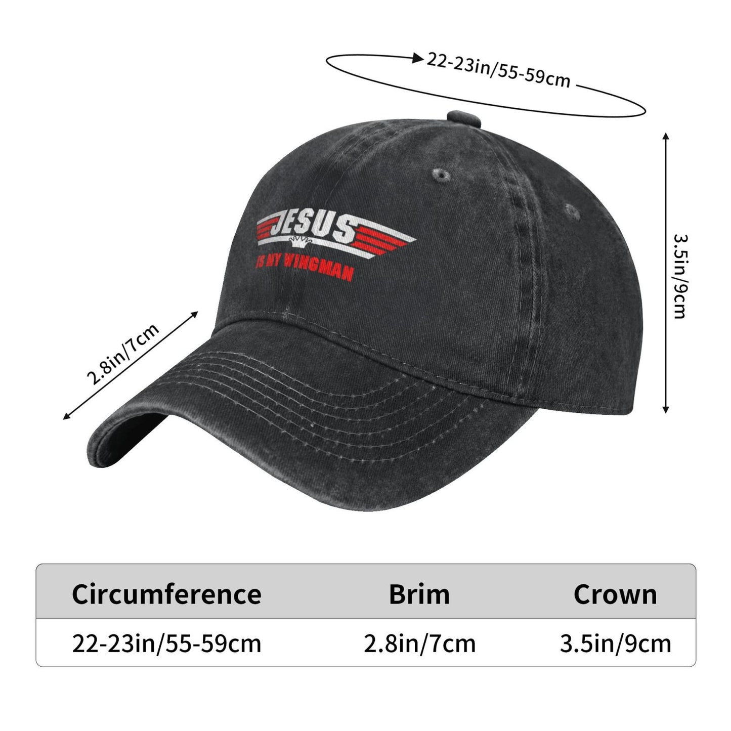 Jesus Christ IS My Wingman Printed unisex baseball cap adjustable cap outdoor hats trucker gift hat