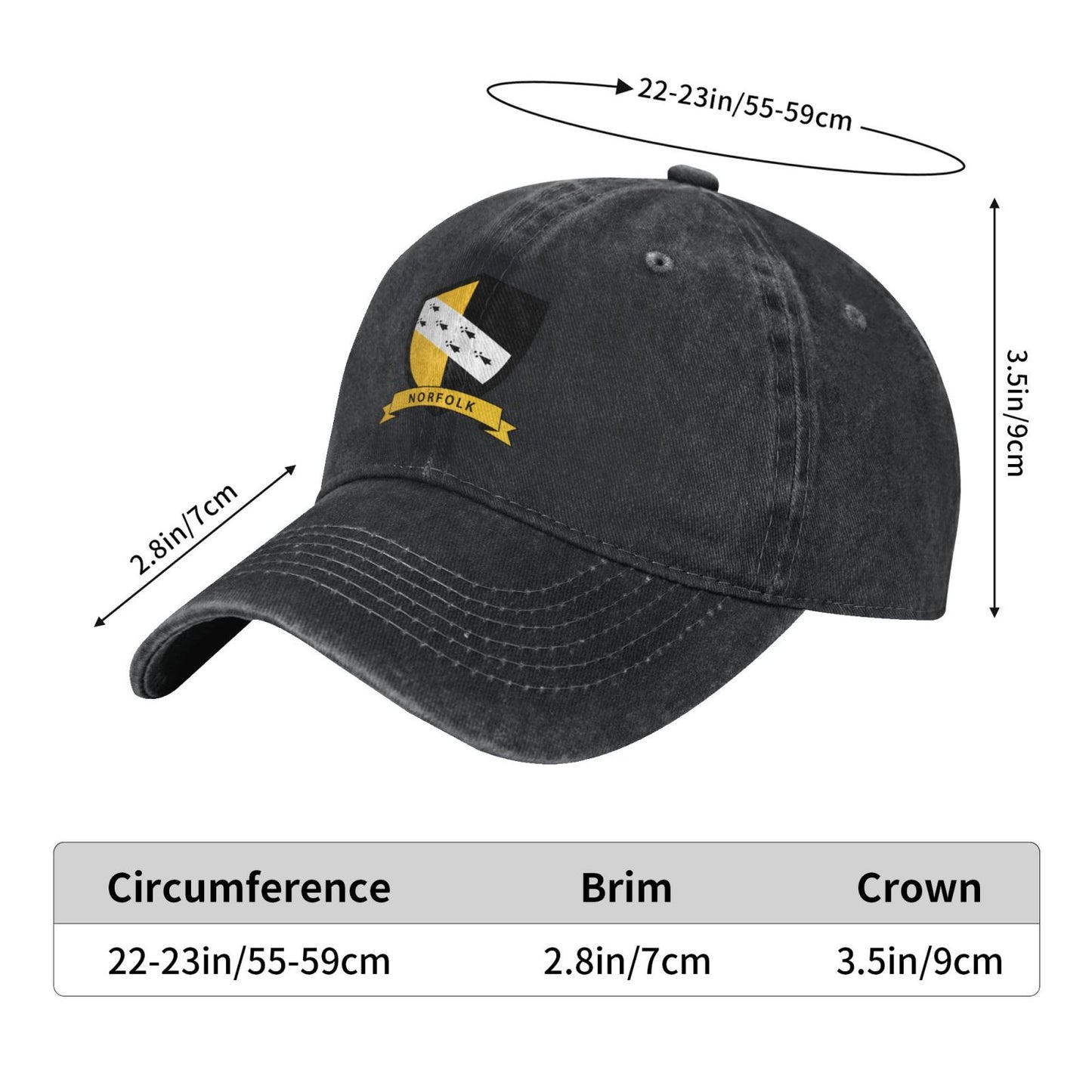 Norfolk County Printed unisex baseball cap adjustable cap outdoor sun hats trucker hat