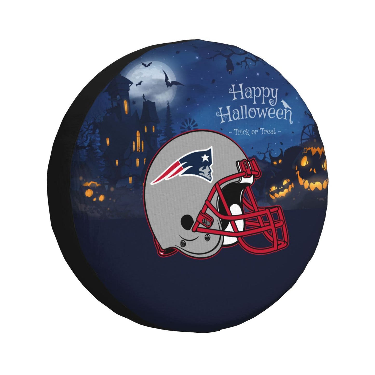 New England Patriots printed car tire cover Happy Halloween printed tire dust cover
