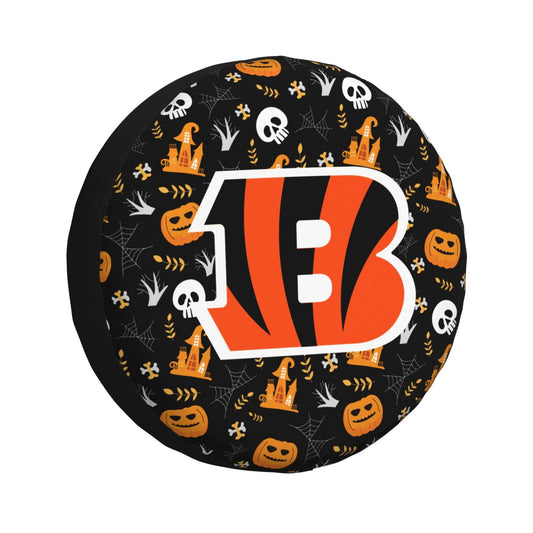 Cincinnati Bengals Print Pumpkin Castle Small Printed Car Tire Cover Tire Dust Cover