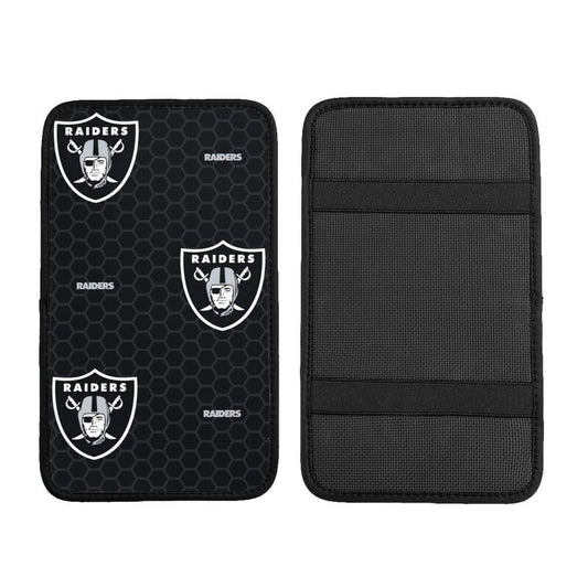 Car armrest box pad Las Vegas Raiders 1 Printed center armrest box pad protective pad