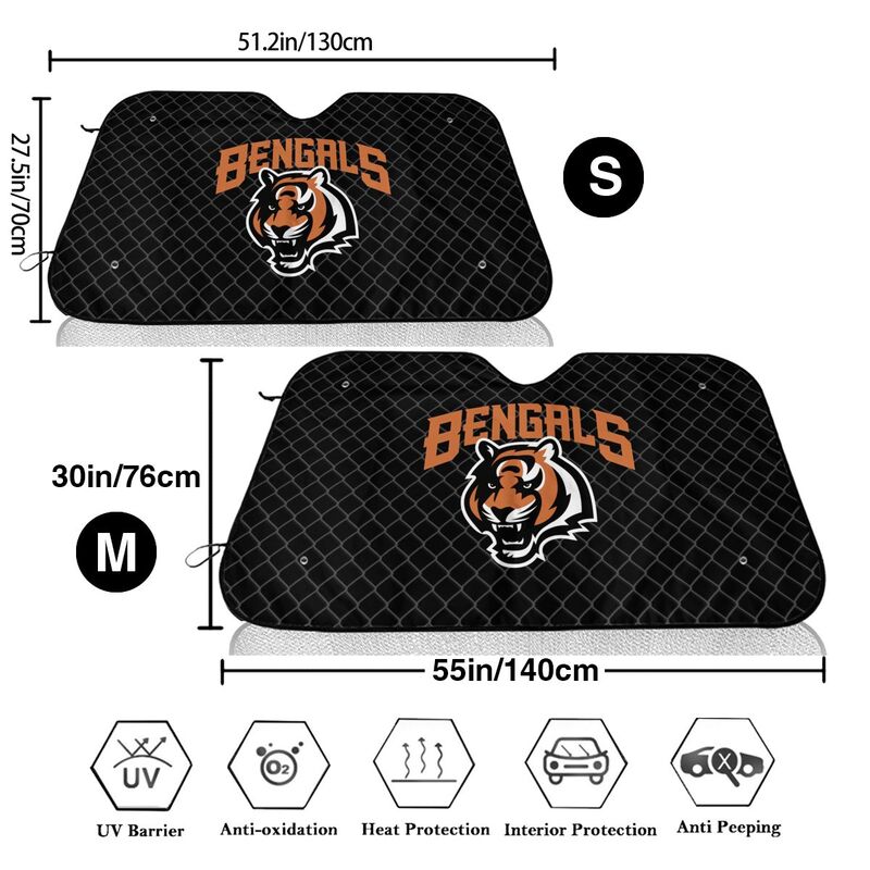 Cincinnati Bengals 2 Print Car windshield sunshades is suitable front Car windshield sunshades