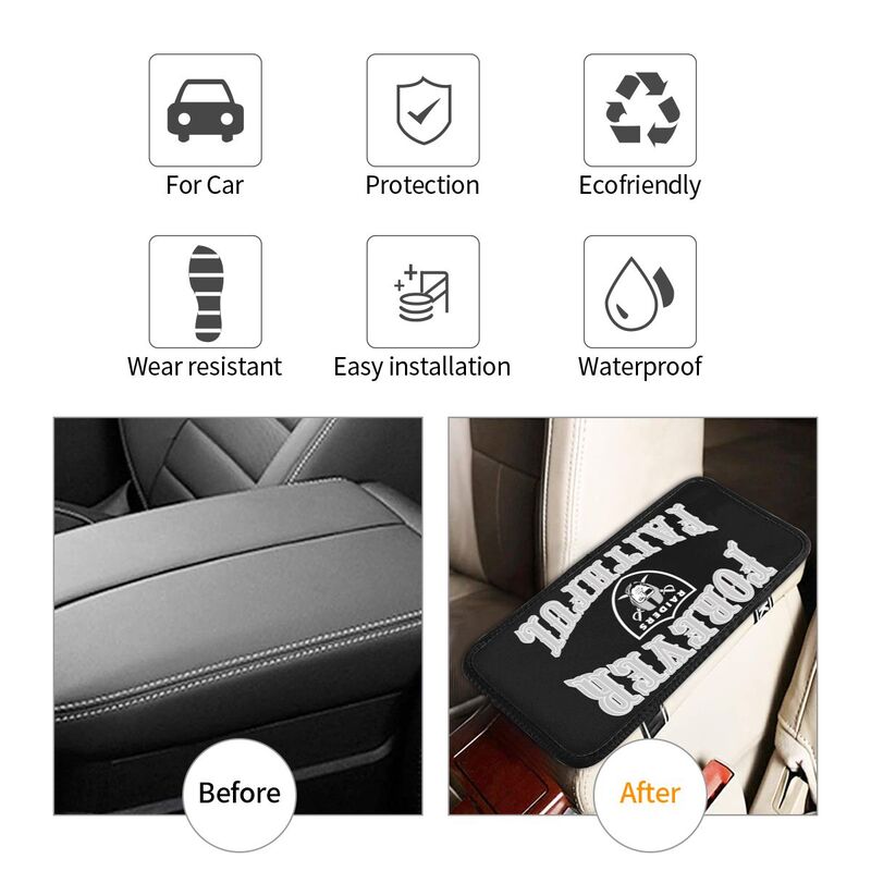 Las Vegas Raiders Print car armrest box cover armrest protective cover
