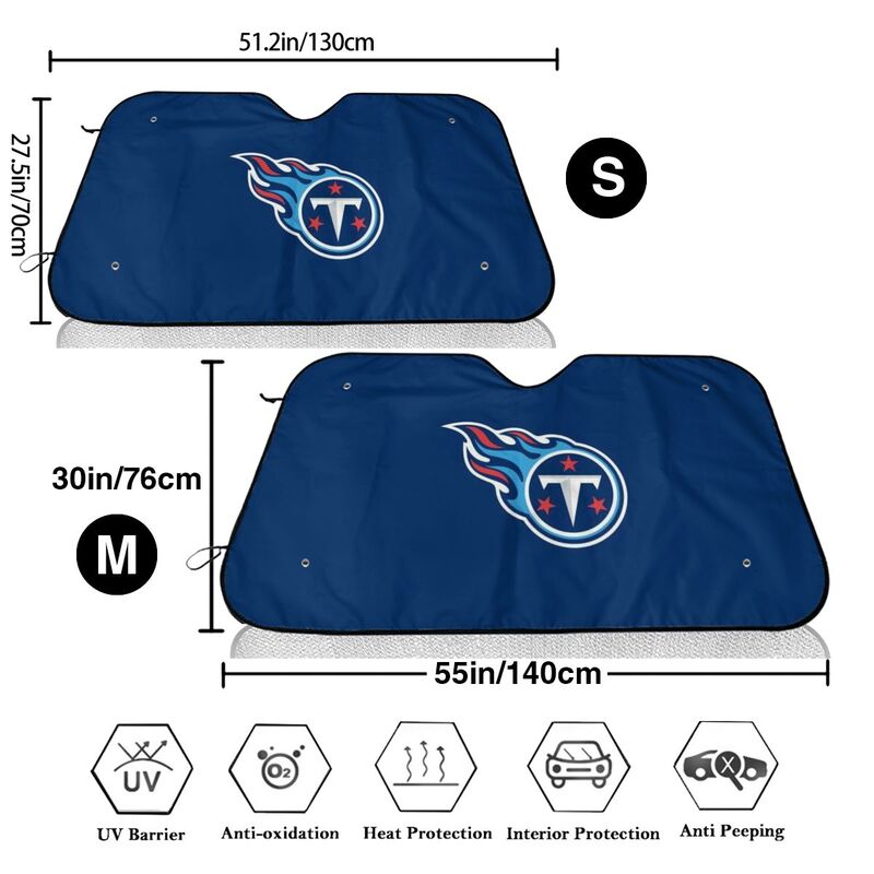 Tennessee Titans 3 Print Car windshield sunshades suitable for front Car windshield sunshades
