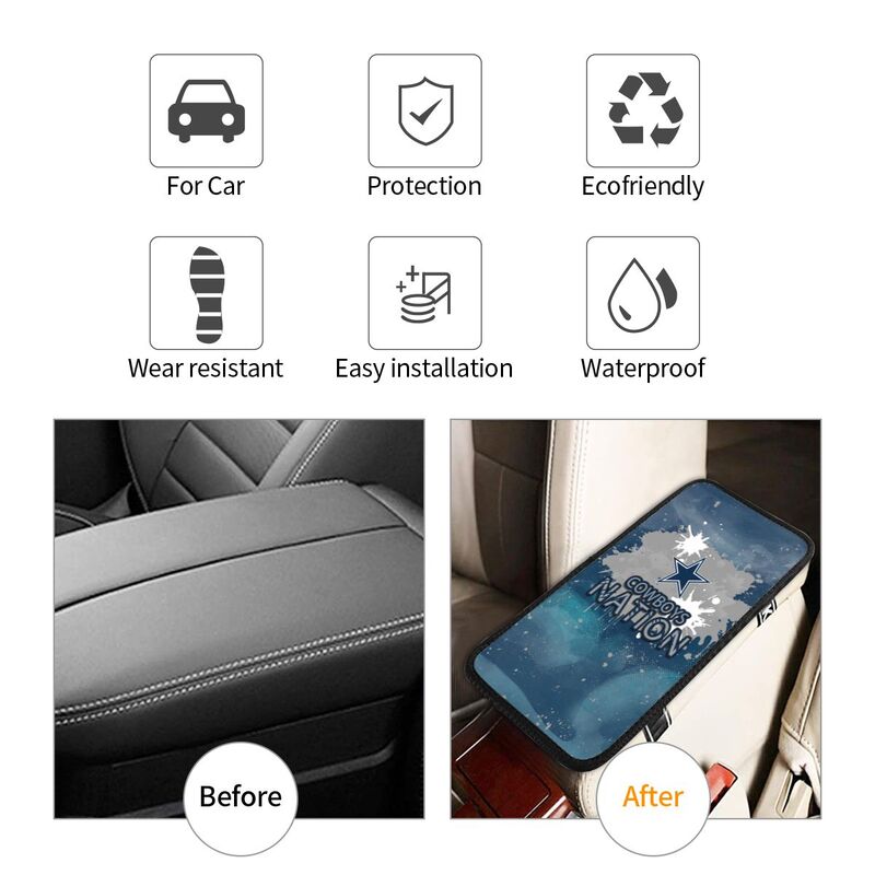 Dallas Cowboys print car center console armrest pad Car armrest box protective cover