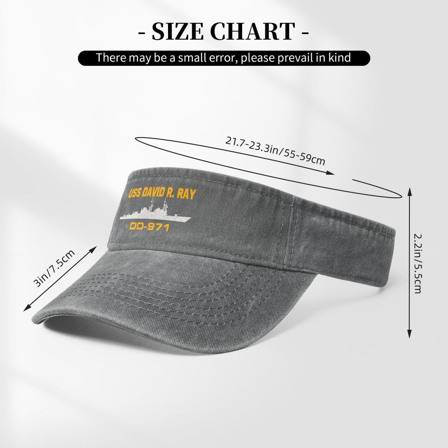 USS David R. Ray (DD-971) Printed adjustable Empty Top Baseball Sun Cap unisex outdoor sports hat veterans gift