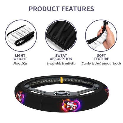 San Francisco 49ers Printed elastic steering wheel cover car protective cover