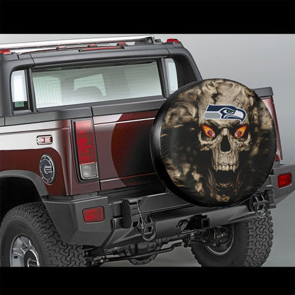 Seattle Seahawks print Skull print car tire cover tire dust cover