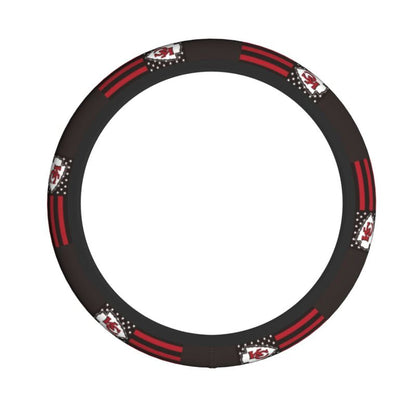 Kansas City Chiefs 2 Printed breathable elastic steering wheel cover anti slip cover