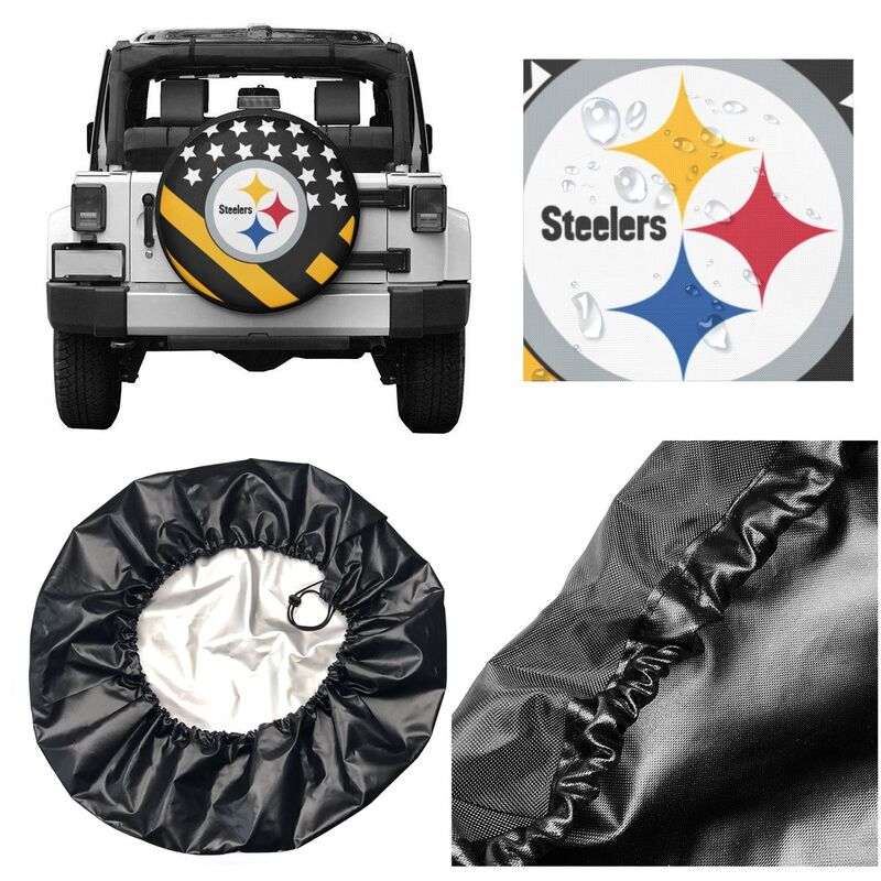 Pittsburgh Steelers 4 car dustproof sunscreen tyre protective cover Tyre protective cover
