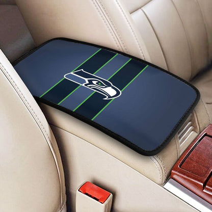 Car armrest box pad Seattle Seahawks 4 Printed center armrest box pad protective pad