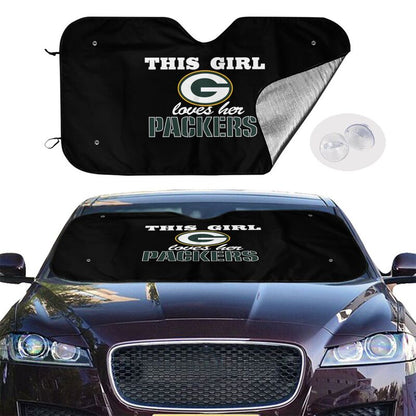 Green Bay Packers Printing multi size car front windshield sunshade car windshield sunshade