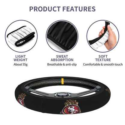 San Francisco 49ers 4 Printed breathable elastic steering wheel anti slip cover