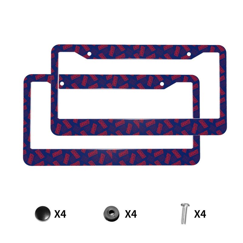 New York Giants Print front rear license plate holder circular hole license plate holder (one pair)