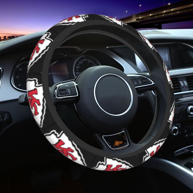Kansas City Chiefs Printed breathable anti slip cover elastic steering wheel cover
