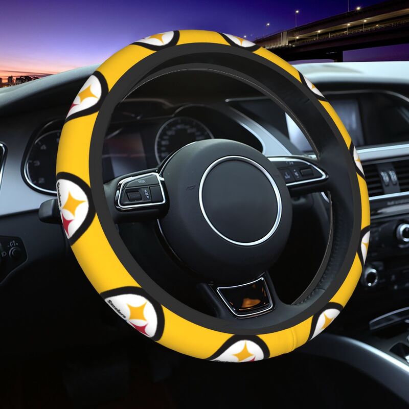 Pittsburgh Steelers 1 Printed breathable elastic steering wheel anti slip cover