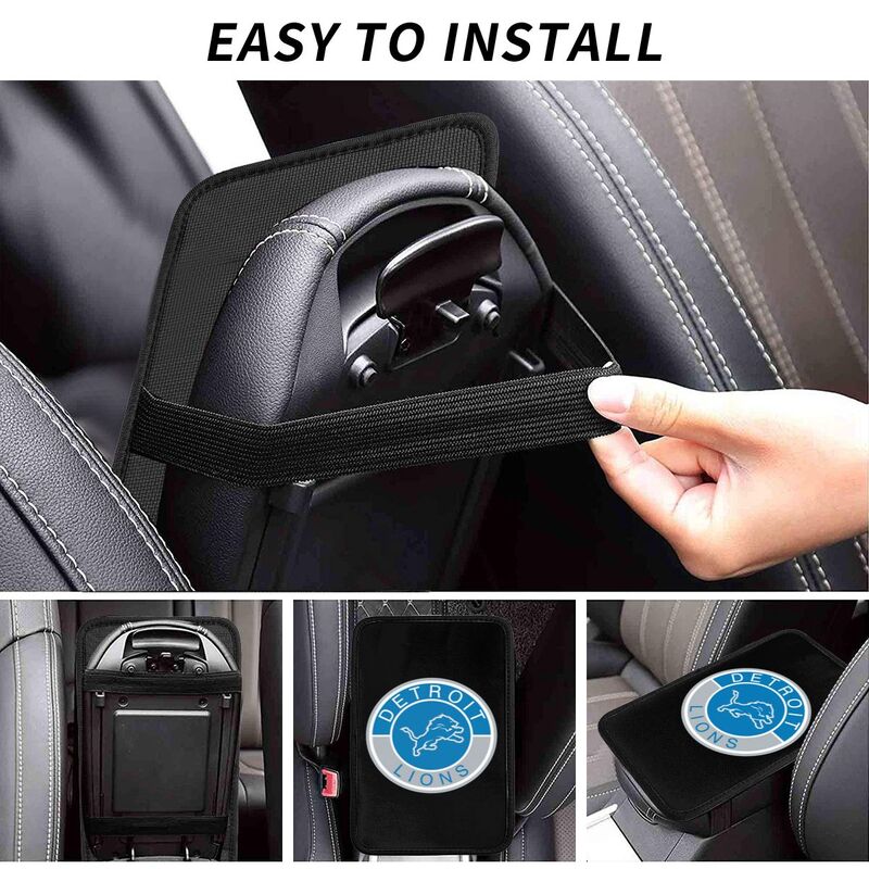 Detroit Lions print car armrest protective cover Car center console armrest pad