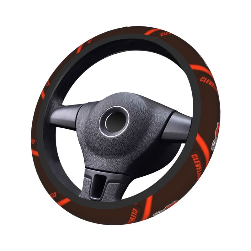 Cleveland Browns 1 Printed car anti-skid cover elastic steering wheel cover