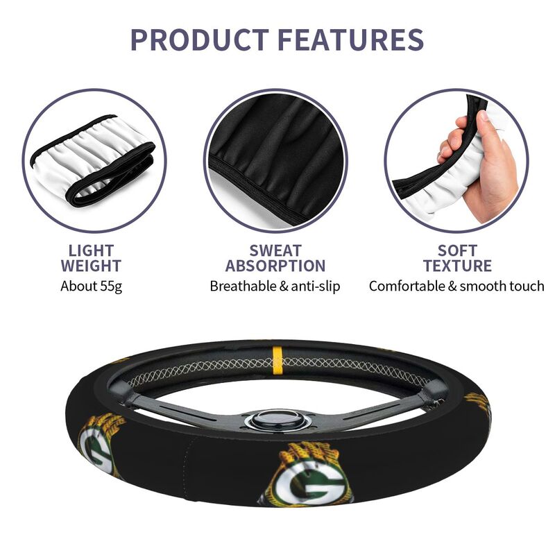 Green Bay Packers Printed elastic steering wheel cover car protective cover
