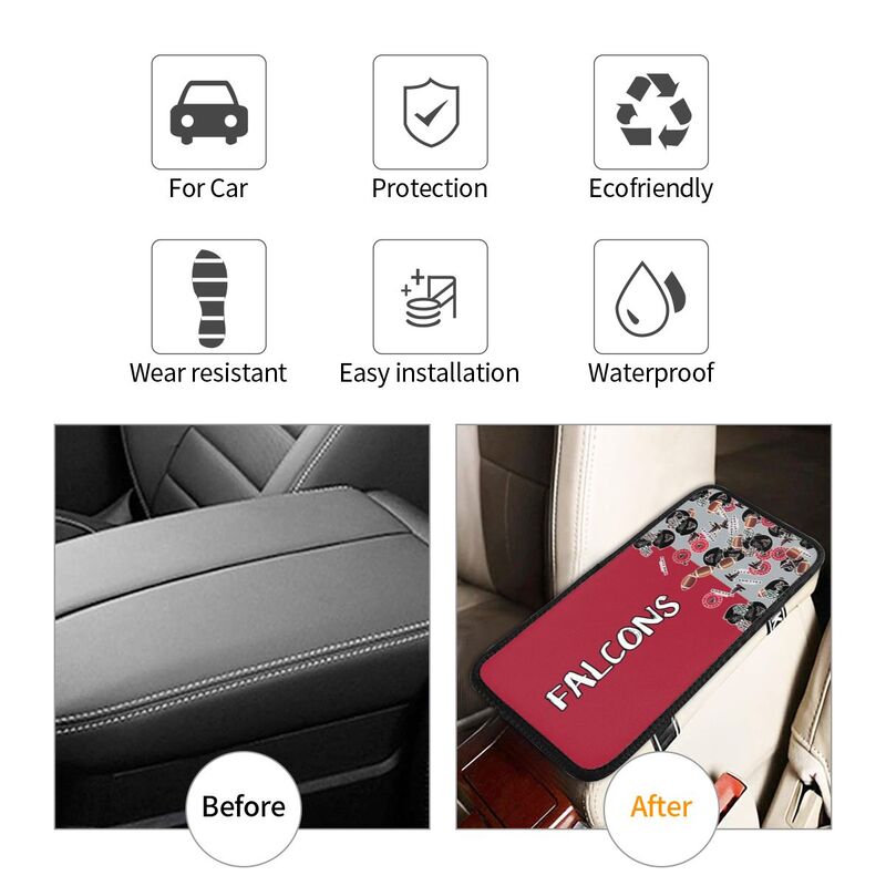Atlanta Falcons print Car center console armrest pad car armrest protective cover