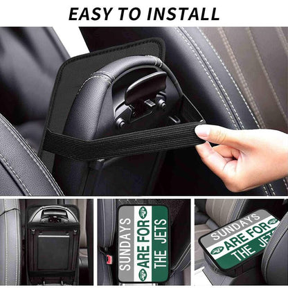 New York Jets Personalized printed car armrest cover Car handrail box cushion