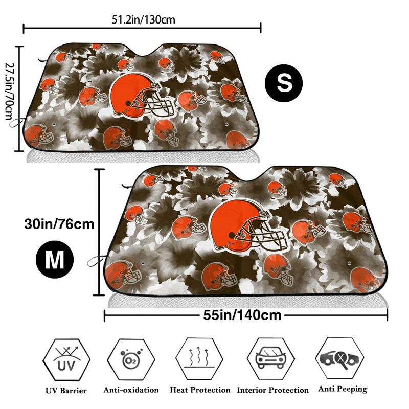 Cleveland Browns Printed multi size car front windshield sunshade car windshield sunshade