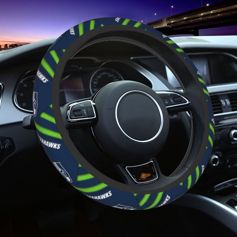 Seattle Seahawks Printed car anti-skid cover elastic steering wheel cover