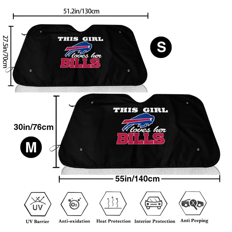 Buffalo Bills 2 Printing multi size car front windshield sunshade car windshield sunshade