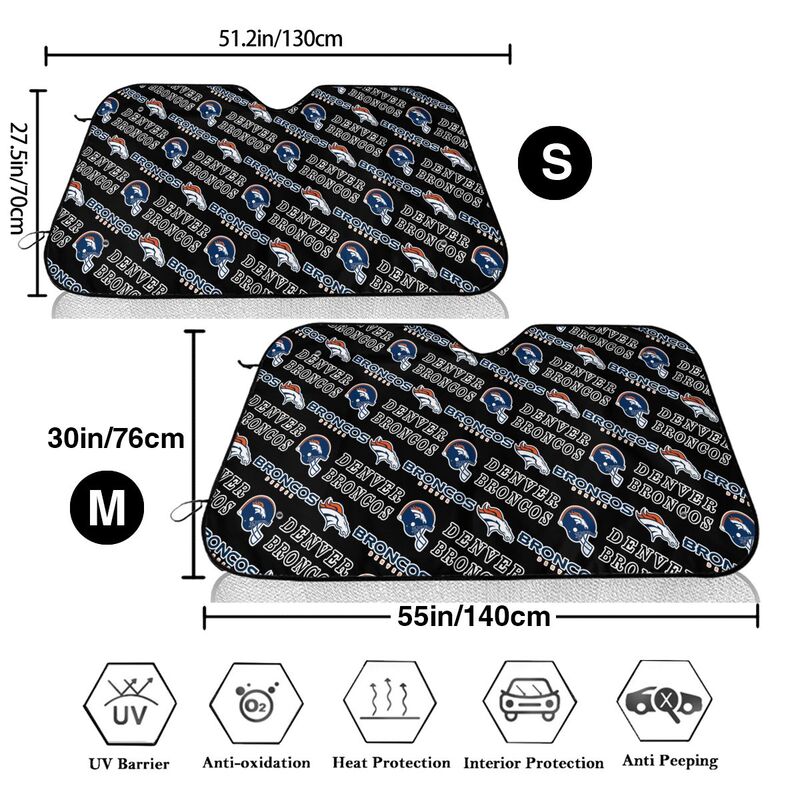 Denver Broncos Printed suitable for front Car windshield sunshades Car windshield sunshades