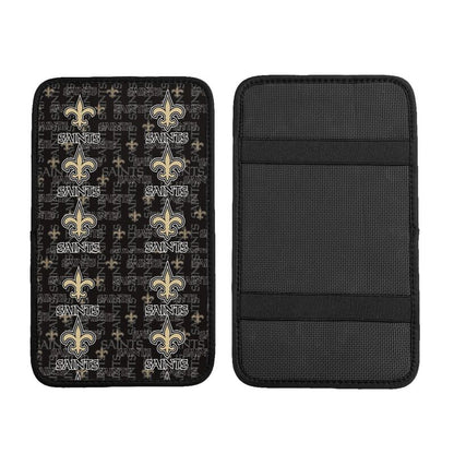 Car armrest box pad New Orleans Saints1 Printed central armrest box pad anti slip pad