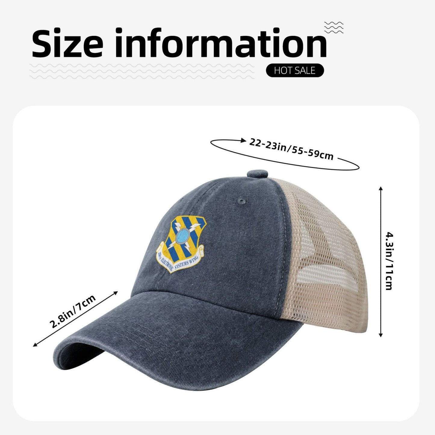 350th Electronic Systems Wing Printed unisex baseball cap adjustable grid baseball cap veteran gift