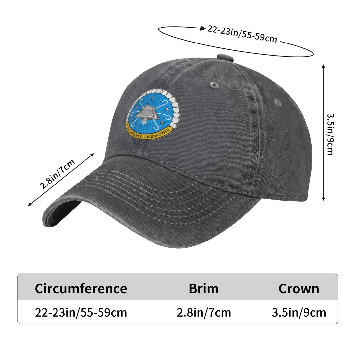 USS Dwight D. Eisenhower CVN-69 Printed unisex baseball cap adjustable cap veteran gift