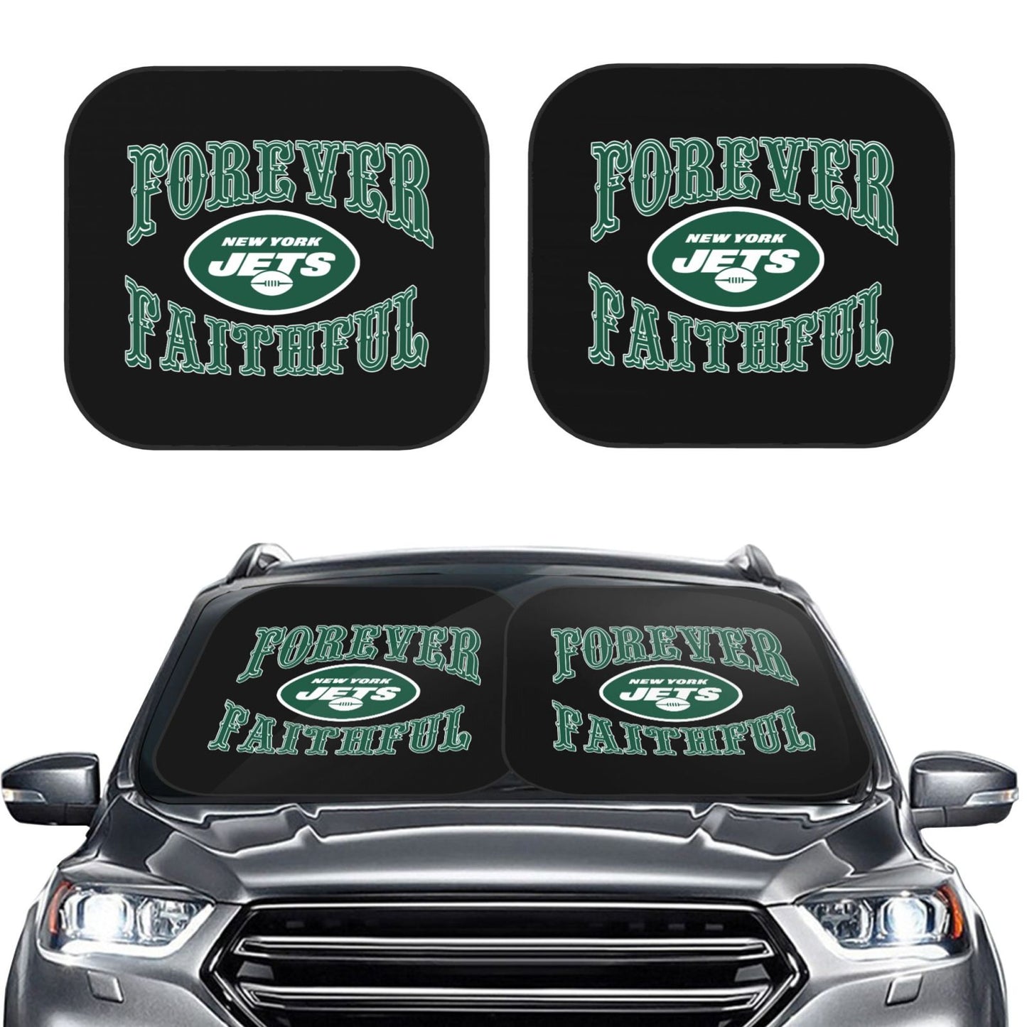 New York Jets Car front windshield sunshade UV resistant sunshade foldable