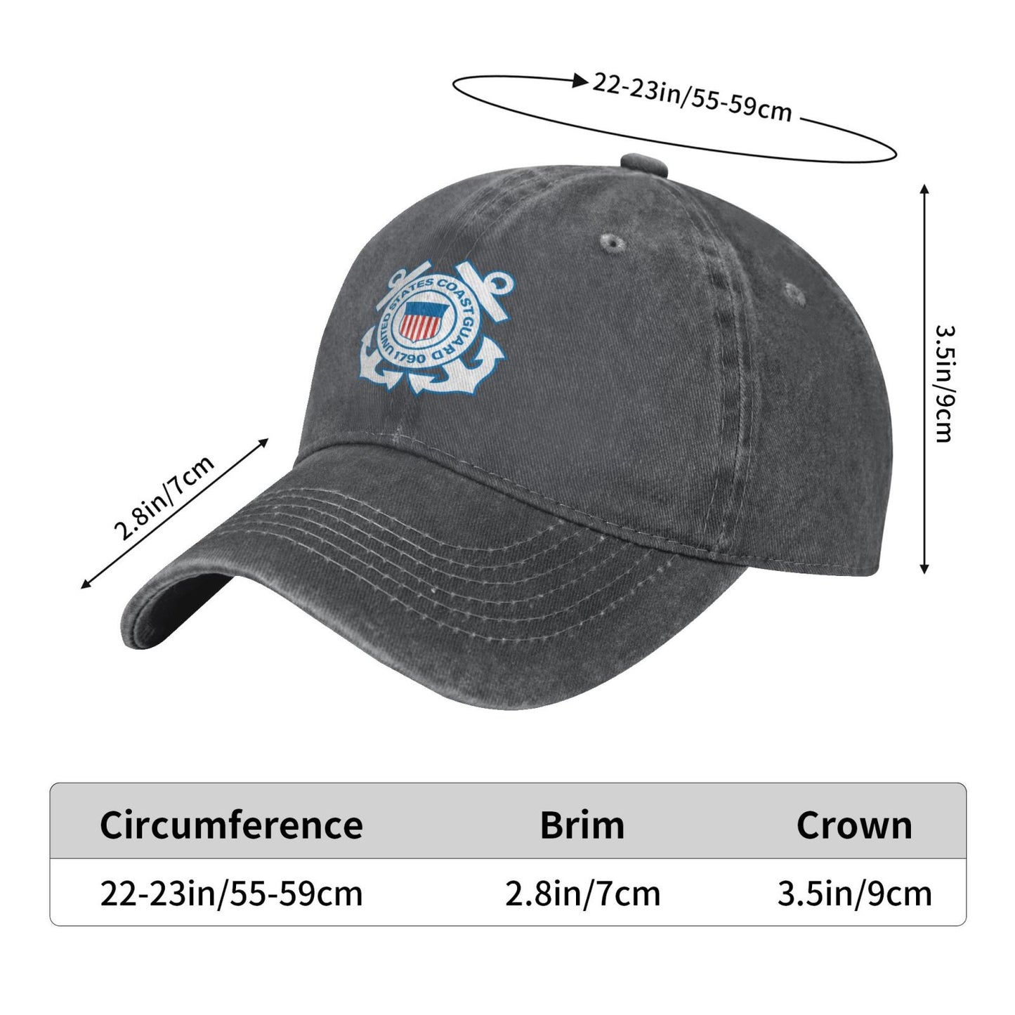 United States Coast Guard Printed unisex baseball cap adjustable cap outdoor sunshade trucker hat