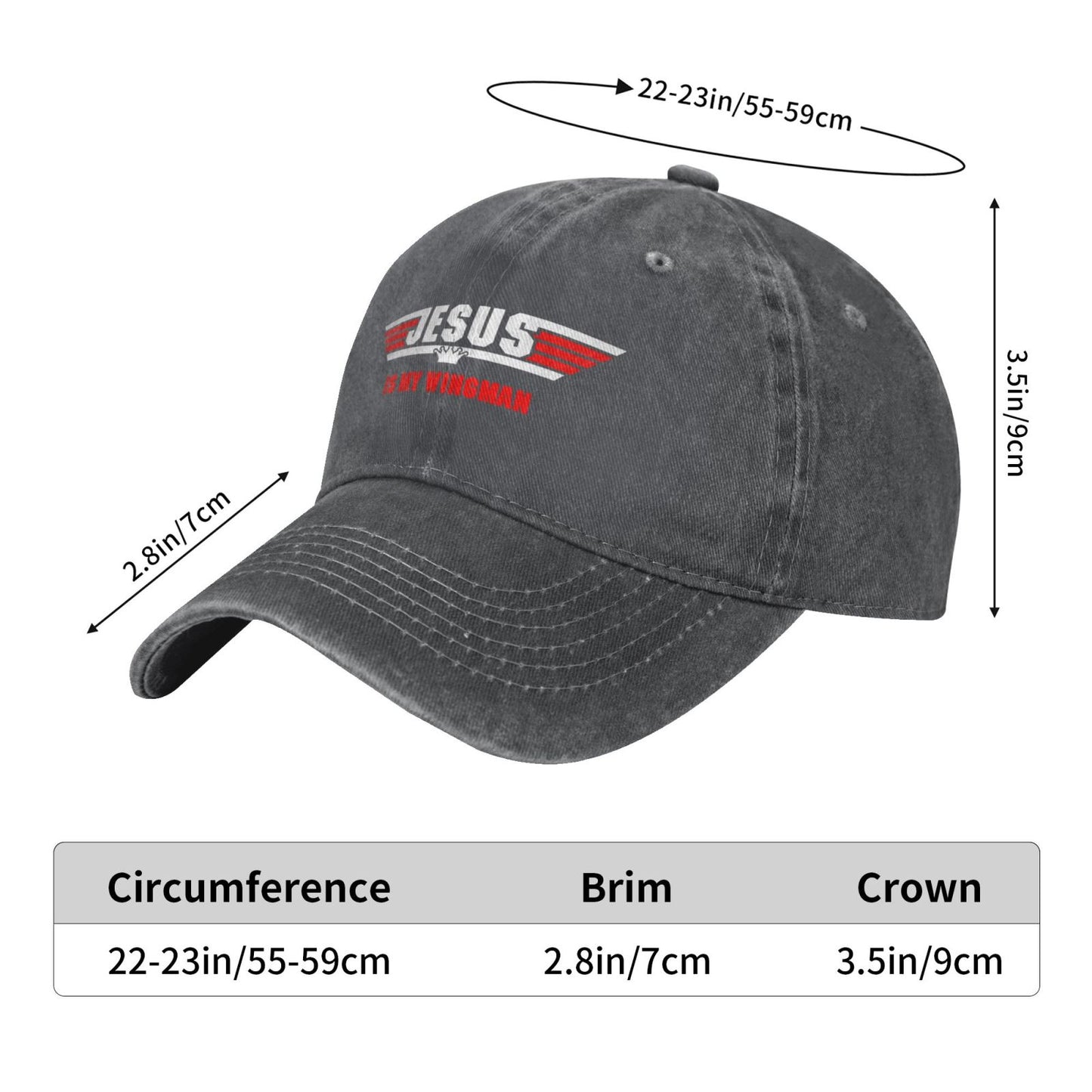 Jesus Christ IS My Wingman Printed unisex baseball cap adjustable cap outdoor sun hats trucker hat