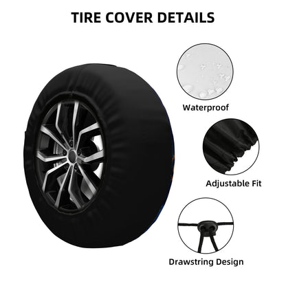Seattle Seahawks printed car tire cover Happy Halloween printed tire dust cover