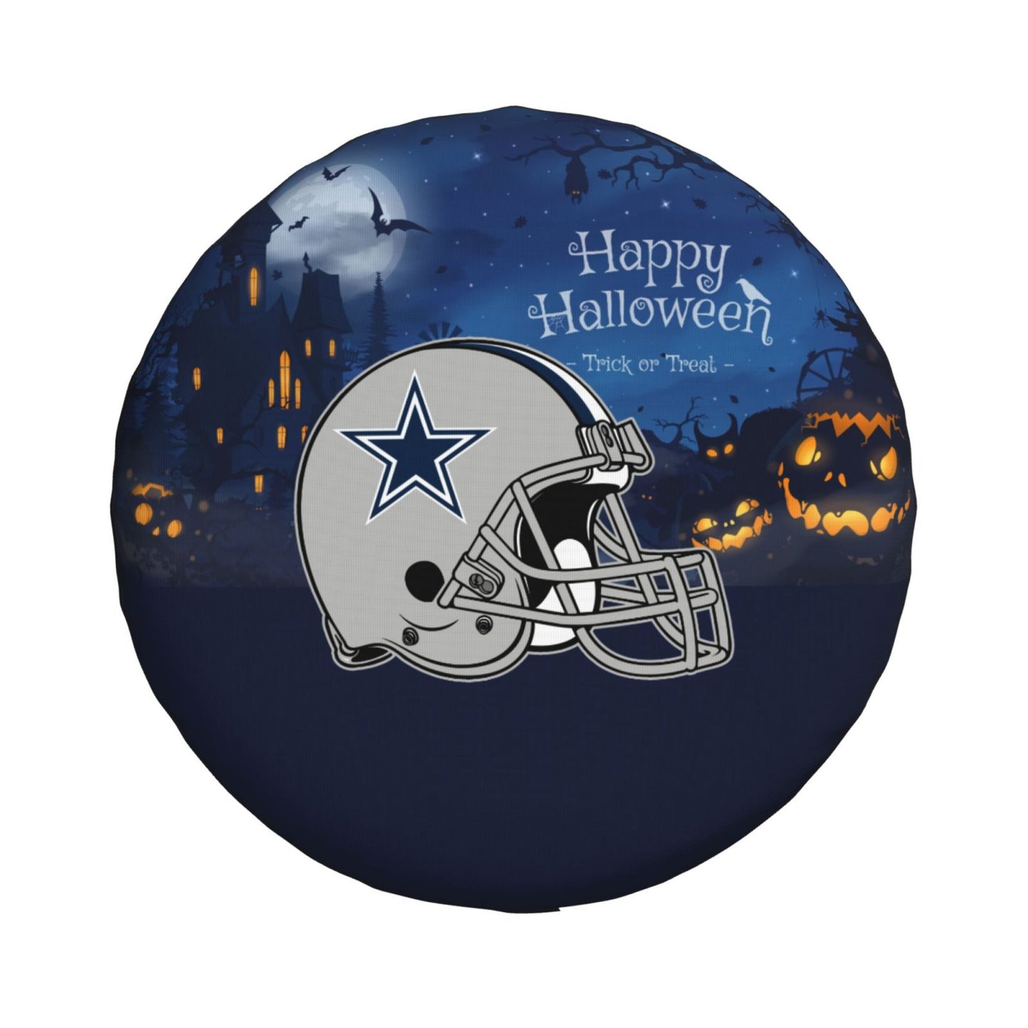 Dallas Cowboys printed car tire cover Happy Halloween printed tire dust cover