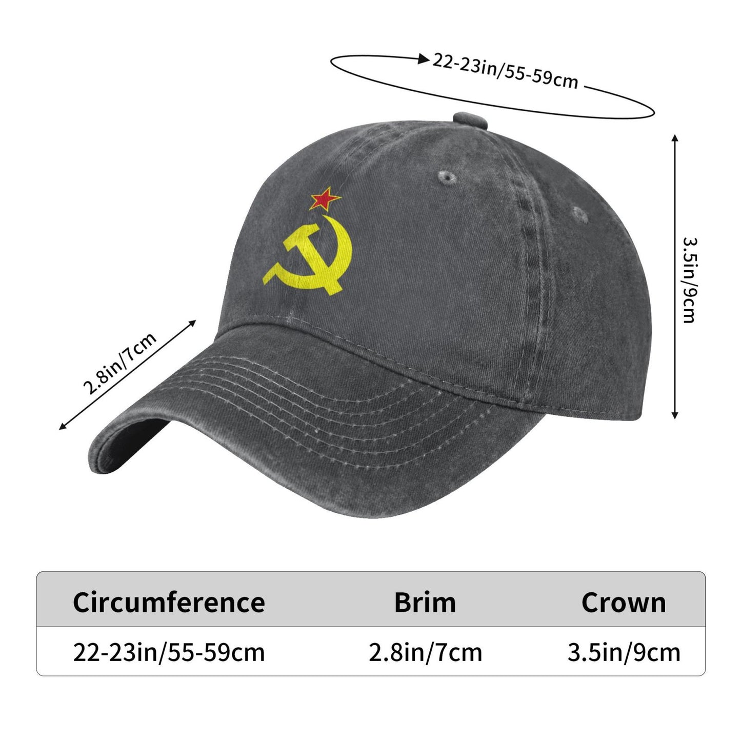 Hammer And Sickle And Star Printed unisex baseball cap outdoor hats adjustable cap trucker gift hat